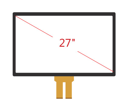 Gömülü 27 &quot;G + G Projektif Kapasitif Dokunmatik Ekran, LCD dokunmatik ekran Panel