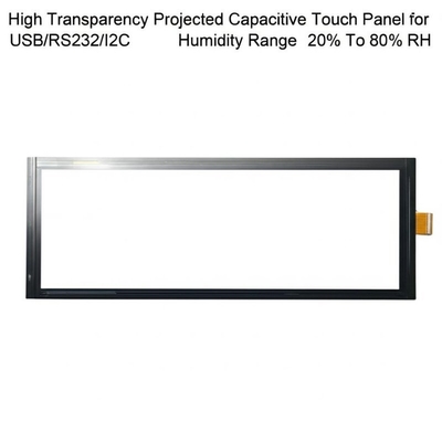 USB/RS232/I2C için Yüksek Şeffaflık Projeksiyonlu Kapasitif Dokunma Paneli %20 ila %80 RH Nem aralığı